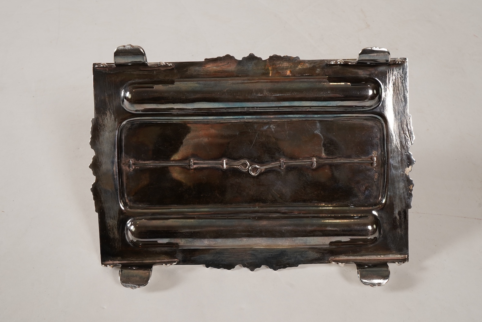 A William IV silver ink stand, by Henry Wilkinson & Co Ltd